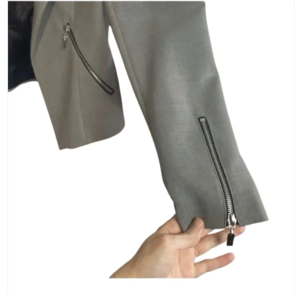 NWT Charcoal Women's Blazer with Zipper Accents